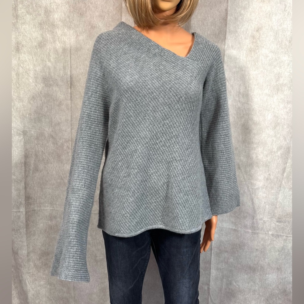 A.L.C. Wool & Cashmere Gray Off-the-Shoulder Sweater Relaxed Fit